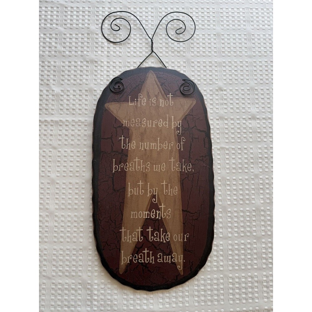 Rustic Decorative Wooden Sign - Inspiring Phrase In English 18” x 10”